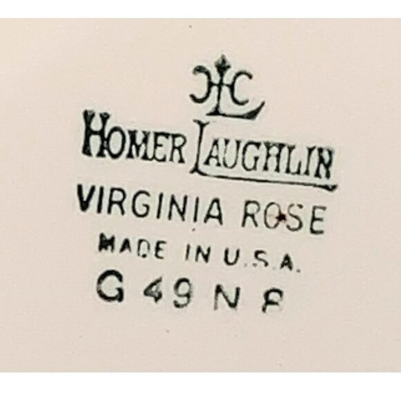 Vintage Homer Laughlin Virginia Rose Floral Porcelain Serving Bowl G49 N8 - Picture 5 of 5